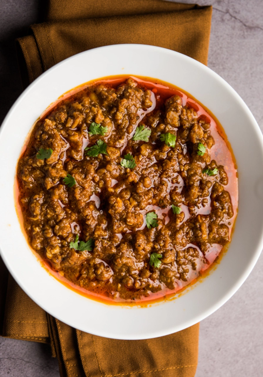 Chicken Keema Ghugni with Luchi Chicken Keema