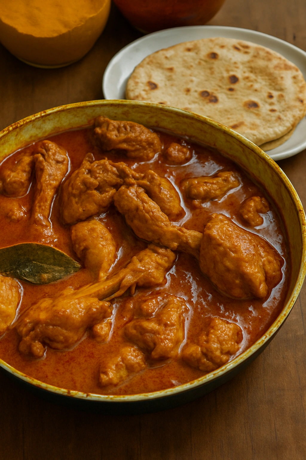 Chicken Mangshor Jhol With Tawa Roti Chicken Mangshor Jhol With Tawa Roti